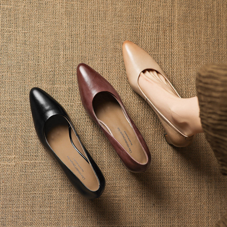 Authentic Leather Heels Velia