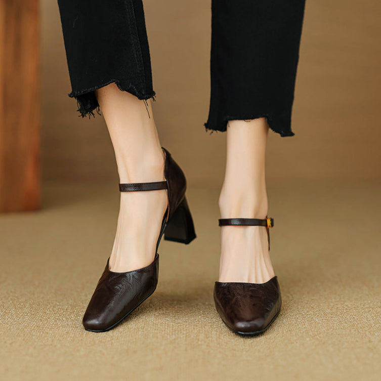 Genuine Leather Heels Amaris
