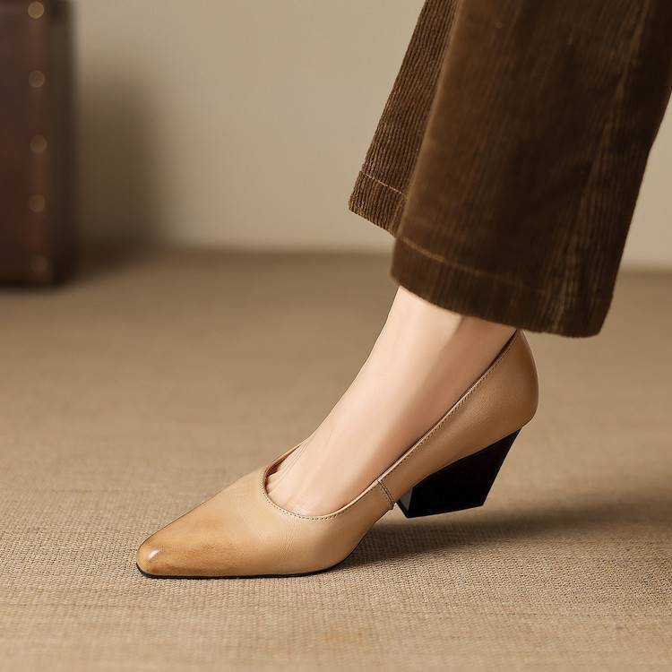 Zyla Authentic Leather Heels