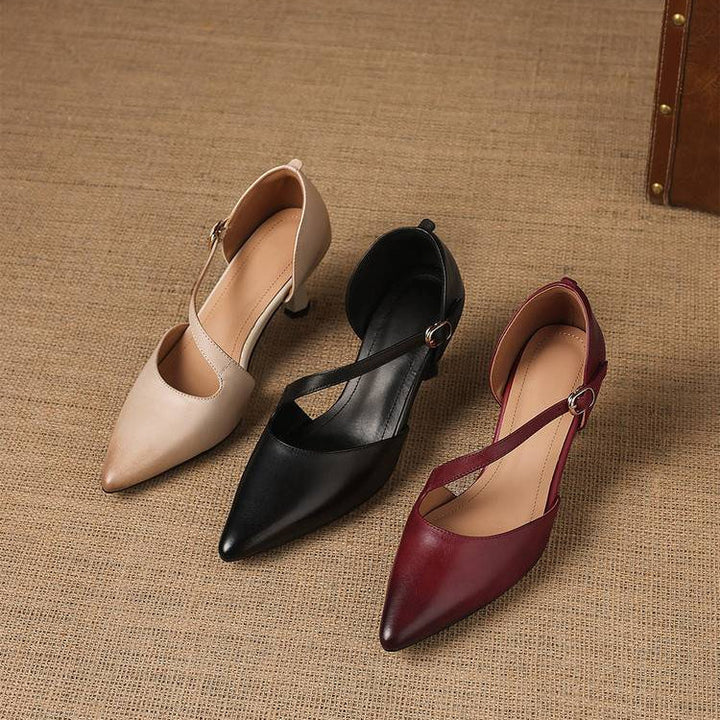 Evanie Genuine Leather D'Orsay Heels