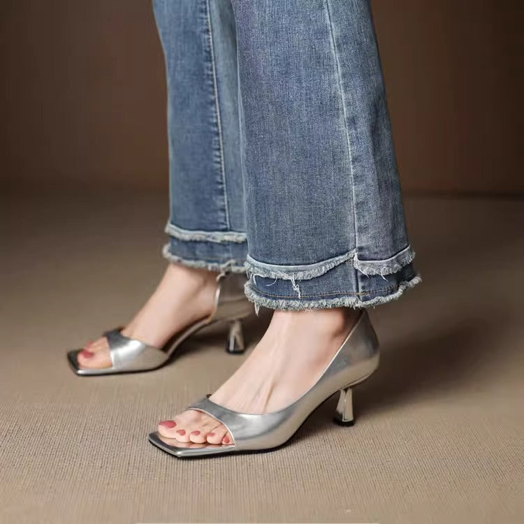 Authentic Leather Open Heels