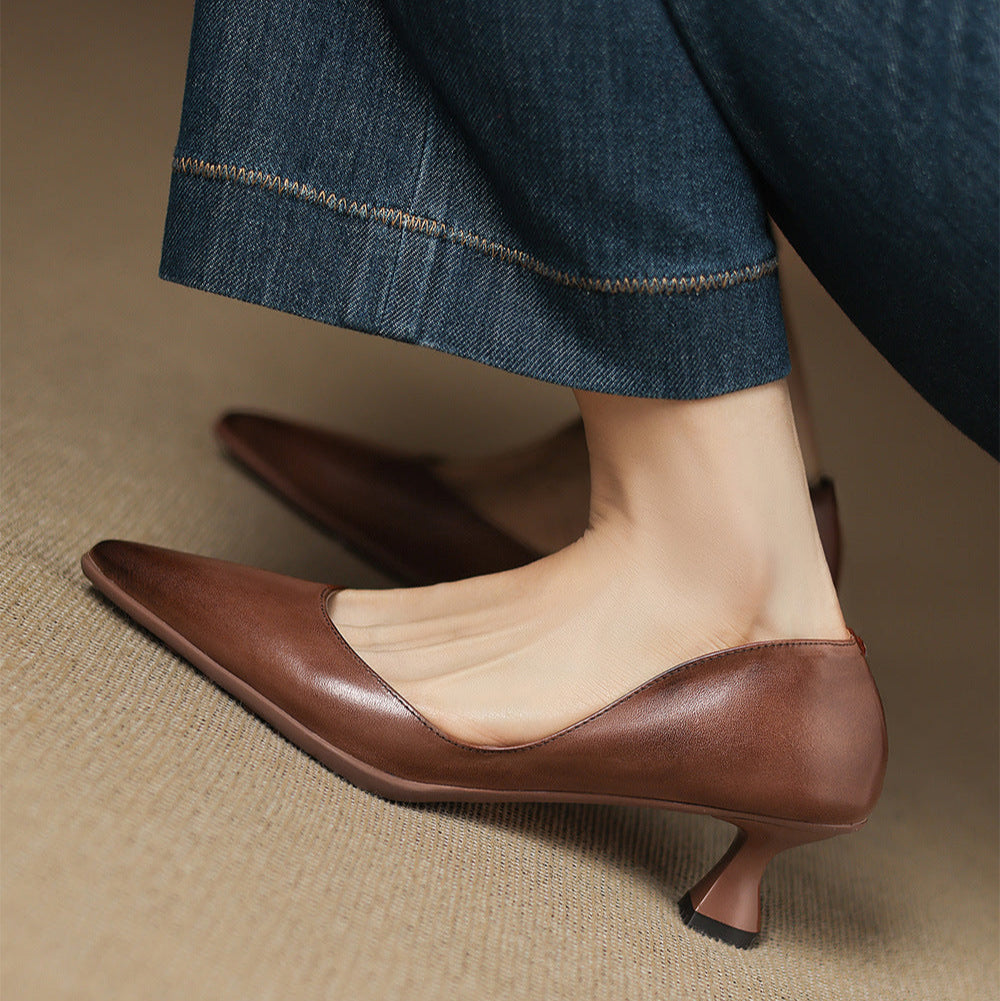 Authentic Leather Heels Elyia