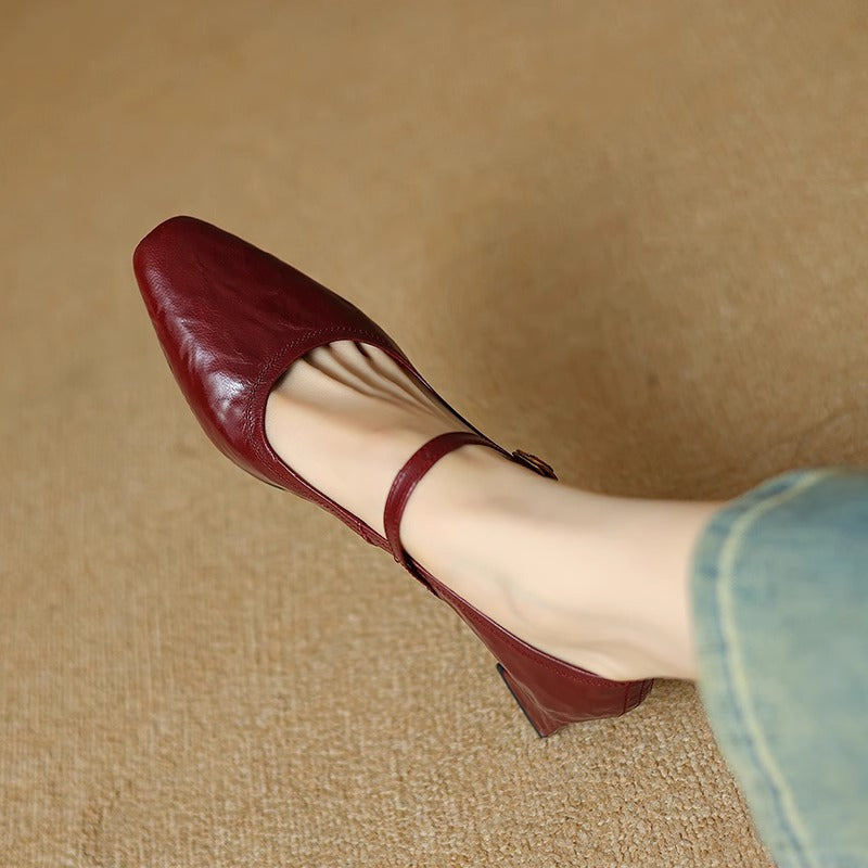 Authentic Leather Heels Remina