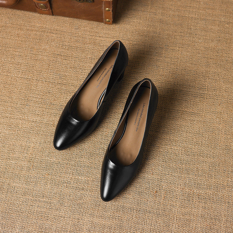 Authentic Leather Heels Velia