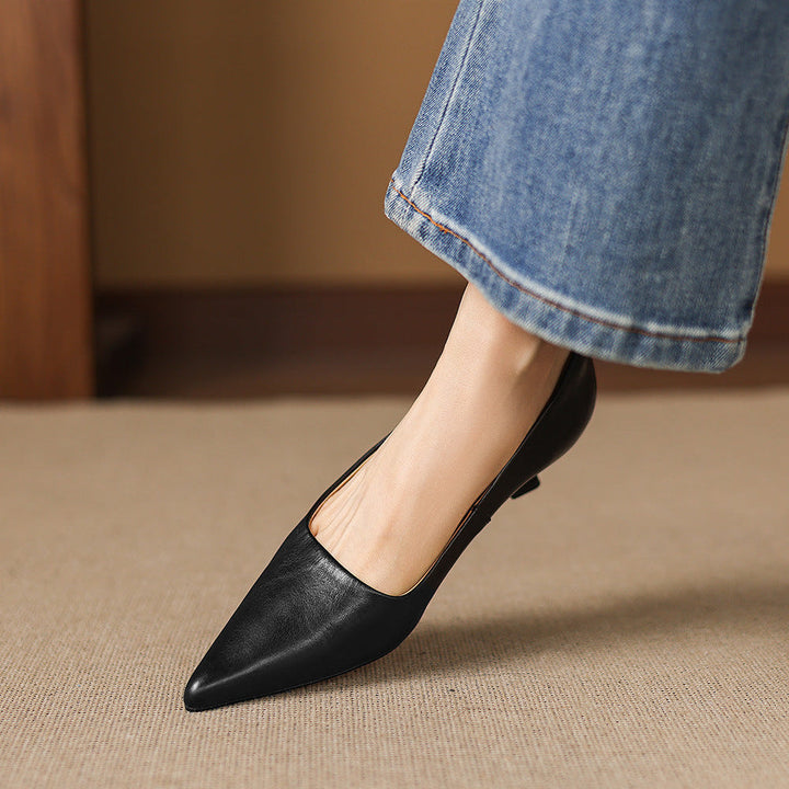 Authentic Leather Heels Revia