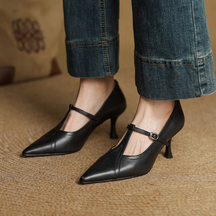 Genuine Leather Court Shoes Lorena