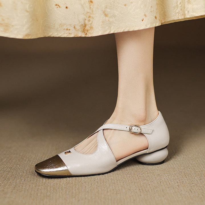 Elene Genuine Leather Mary-Jane Flats