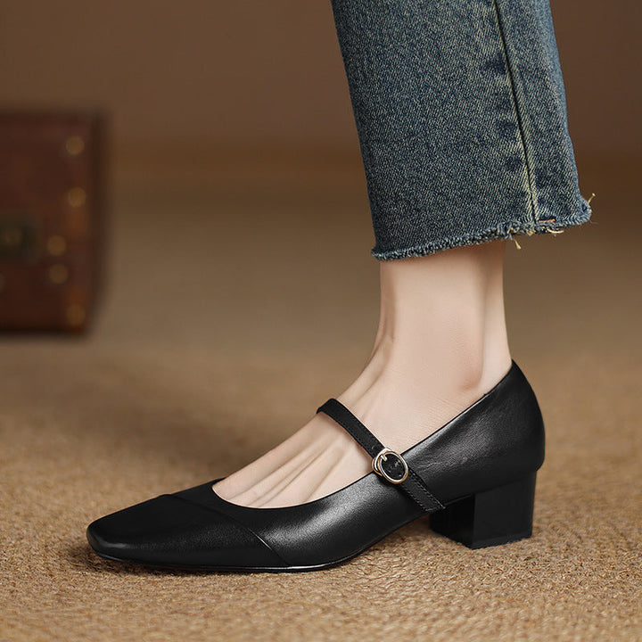 Clarette Authentic Leather Heels