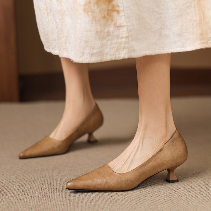 Authentic Leather Heels Revia