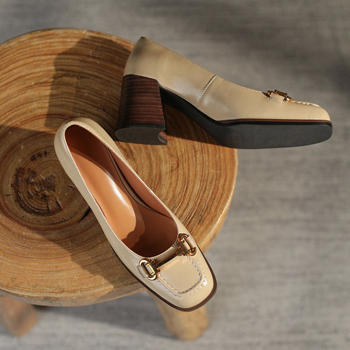 Authentic Leather Heels Velyn