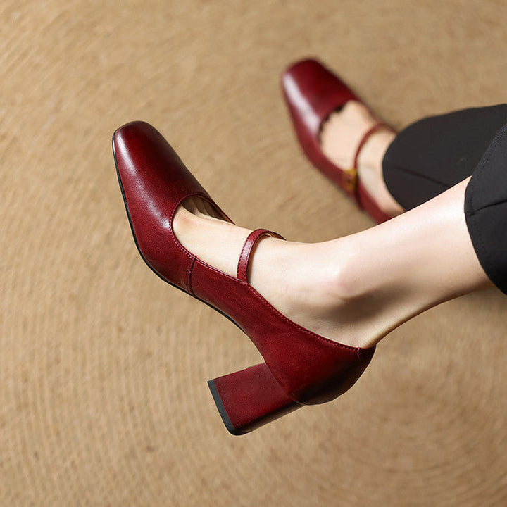 Genuine Leather Heels Lenara