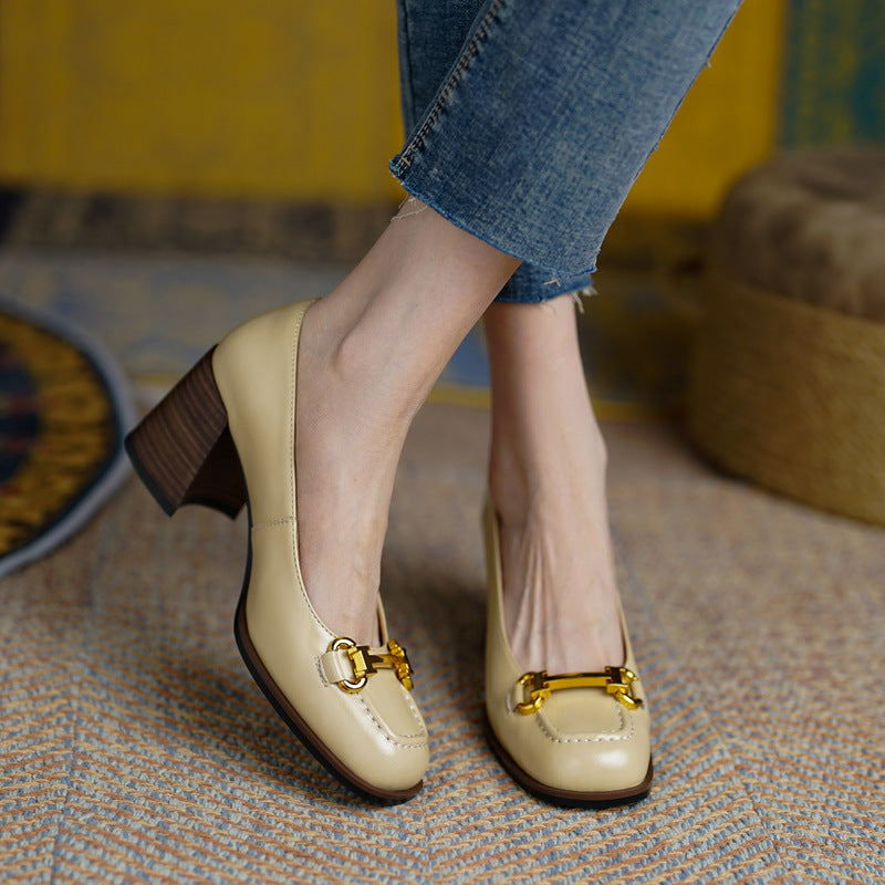Authentic Leather Heels Velyn