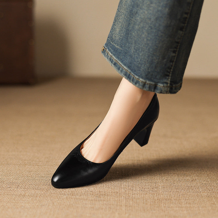 Authentic Leather Heels Velia