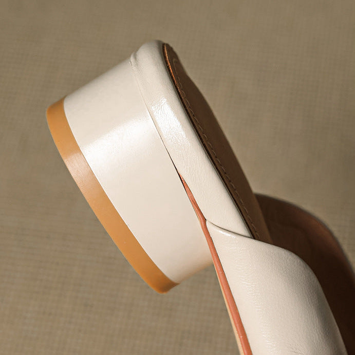 Elyne Genuine Leather Mary Jane Mules