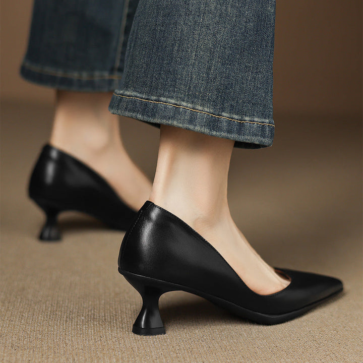 Authentic Leather Heels Elyia
