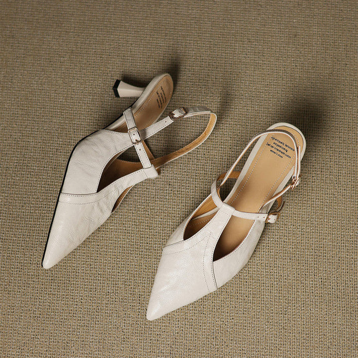 Black Heels Made of Genuine Leather