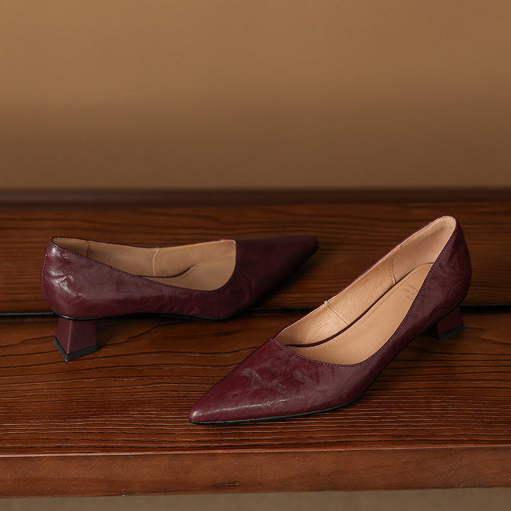 Genuine Leather Court Shoes Kregia