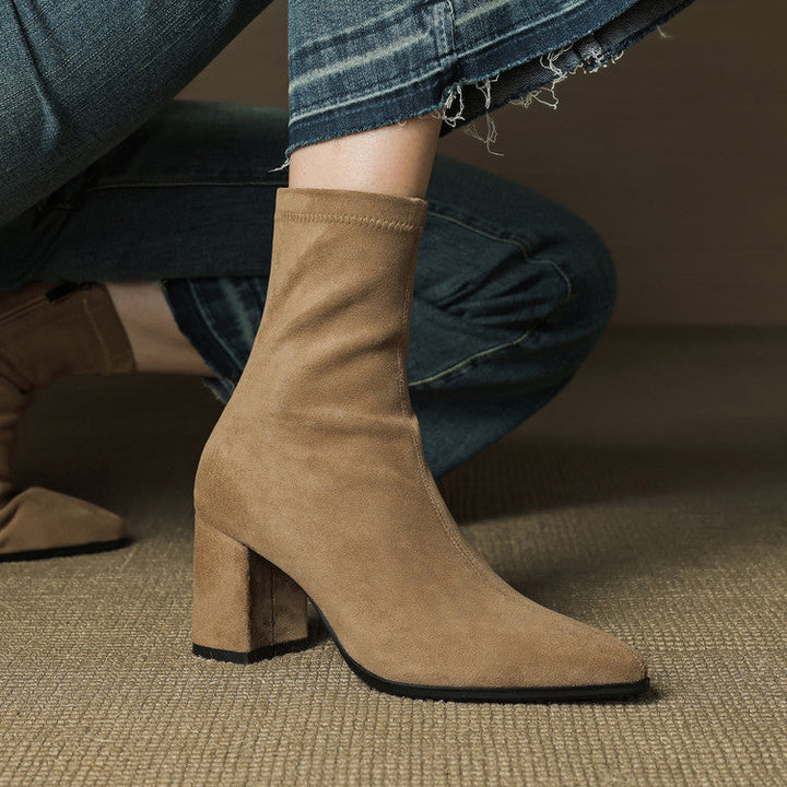 Authentic Suede Leather Ankle Boots