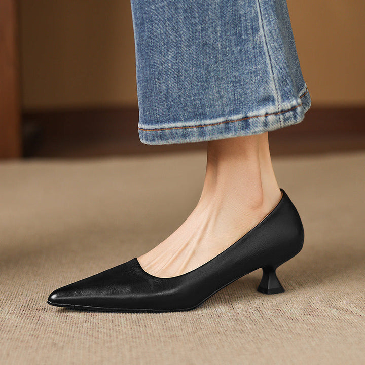 Authentic Leather Heels Revia