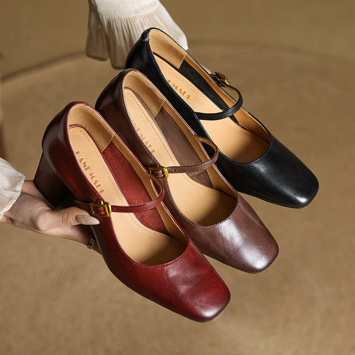 Genuine Leather Heels Lenara