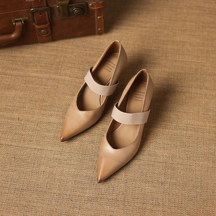 Authentic Leather Heels Tiera
