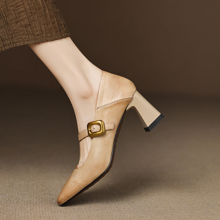 Genuine Leather Kelly Heels