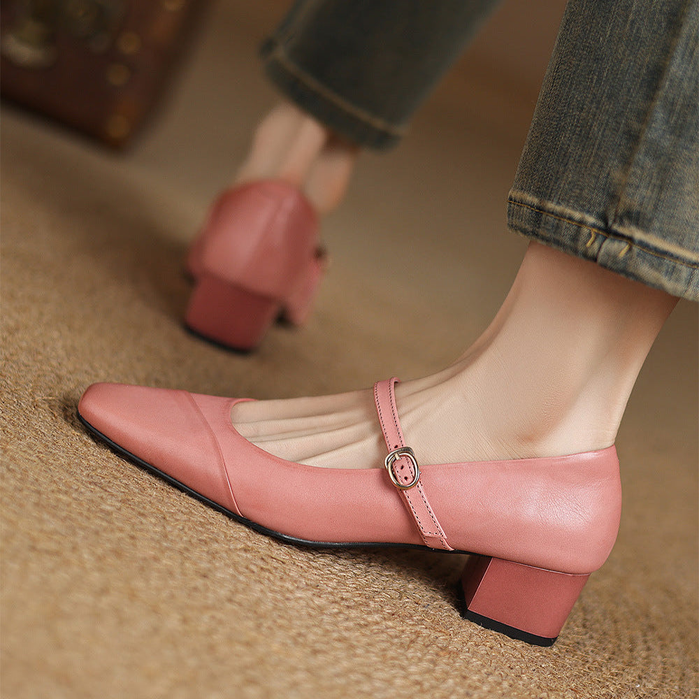 Clarette Authentic Leather Heels