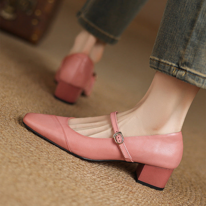 Clarette Authentic Leather Heels