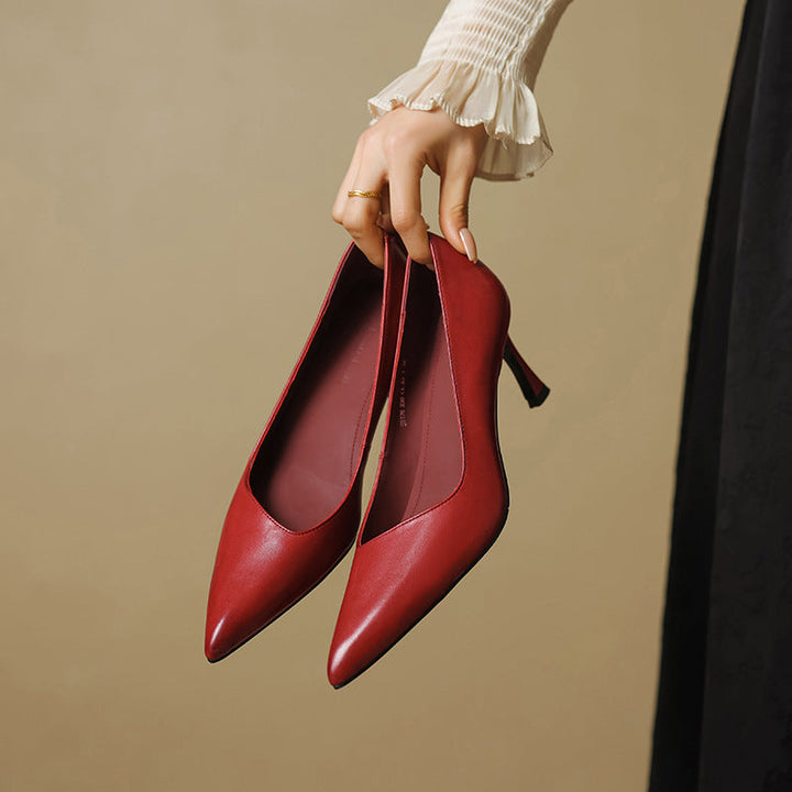 Authentic Leather Heels Noira