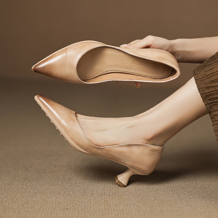 Authentic Leather Heels Elyia