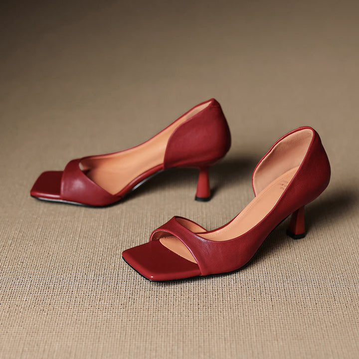 Authentic Leather Open Heels