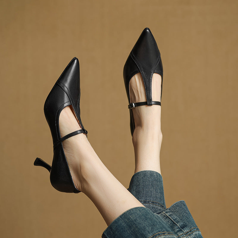 Genuine Leather Court Shoes Lorena