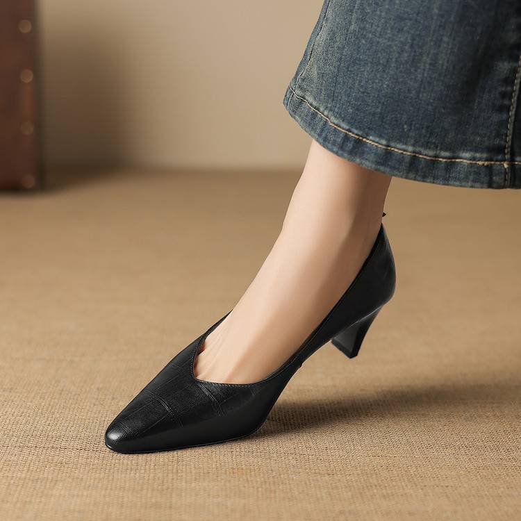 New Authentic Leather Heels