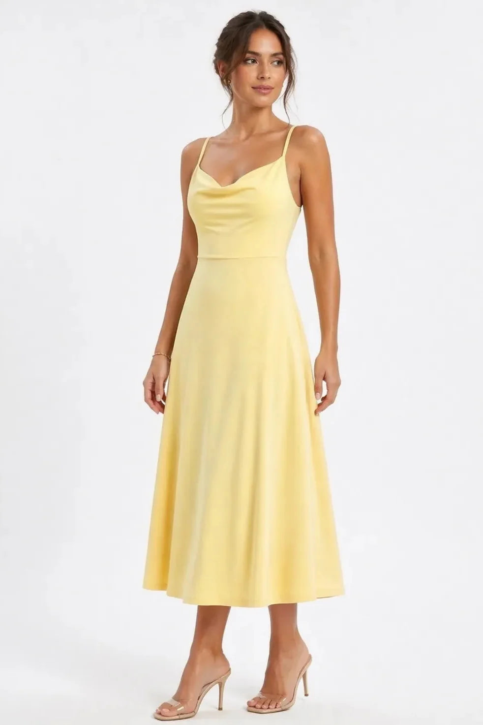 Iva | Midi Dress Featuring Delicate Thin Straps
