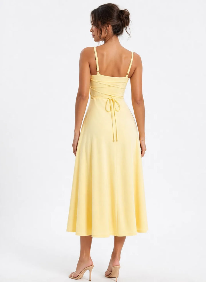 Iva | Midi Dress Featuring Delicate Thin Straps