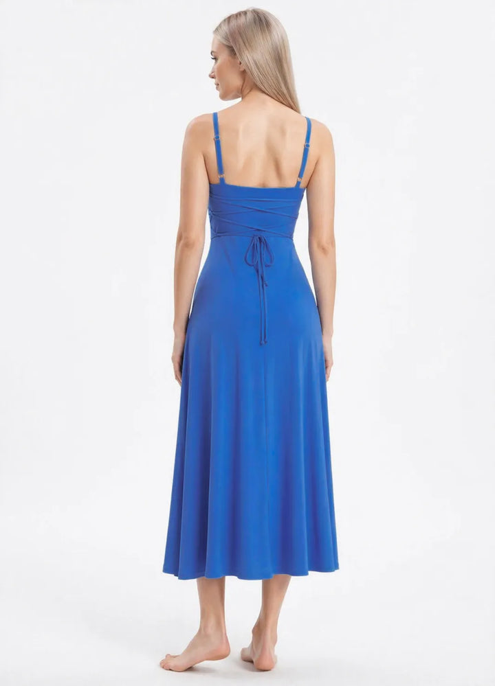 Iva | Midi Dress Featuring Delicate Thin Straps