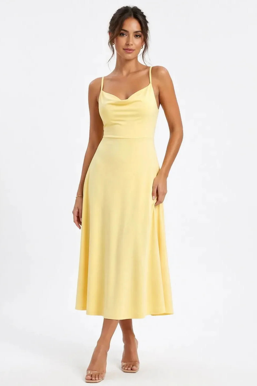 Iva | Midi Dress Featuring Delicate Thin Straps