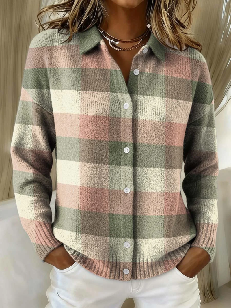 Grace | Checked Knit Cardigan