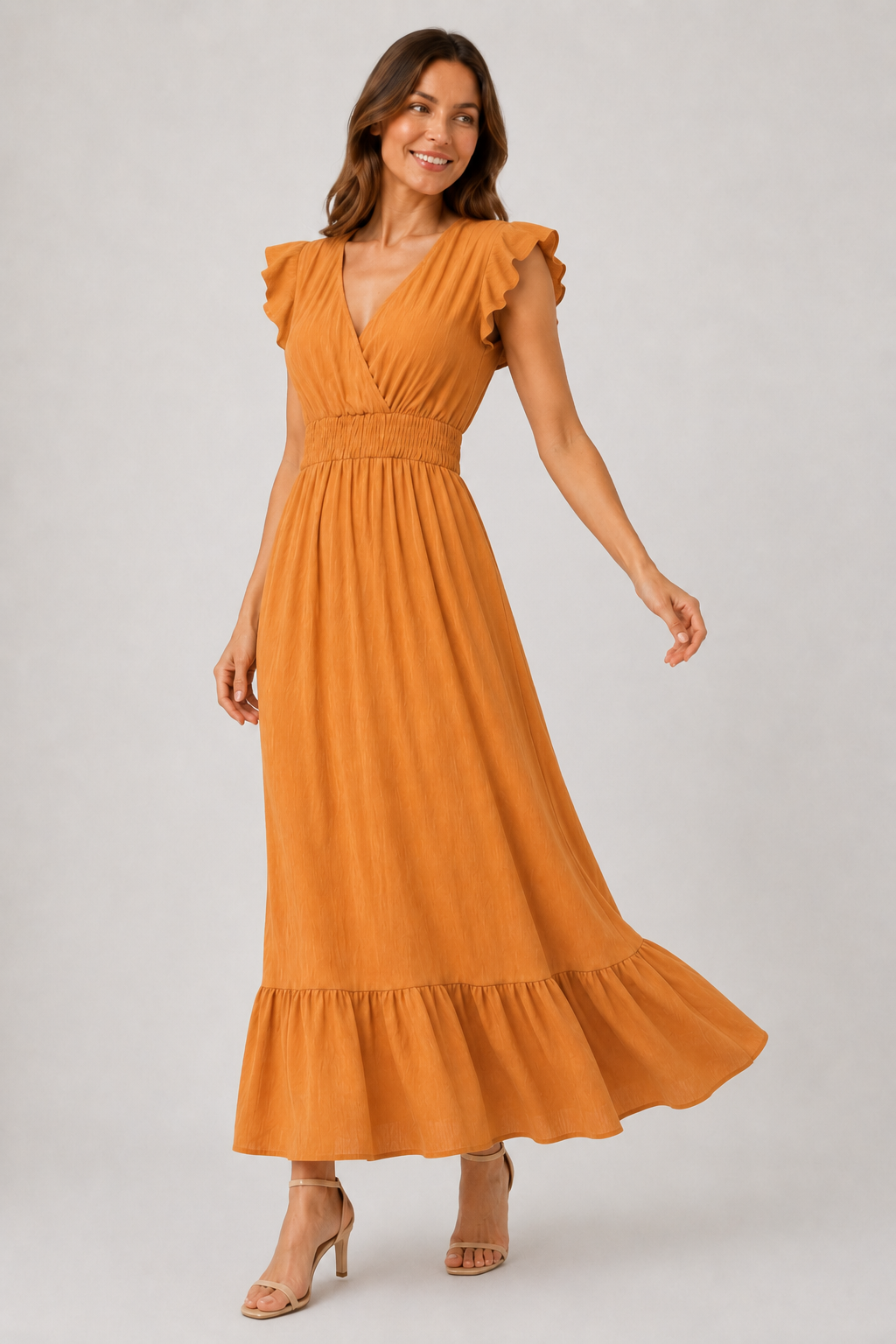 Lea | Ruffled Sleeve Summer Maxi Dress