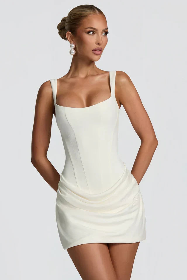 Elegant Mini Dress with Pleats for Festive Moments