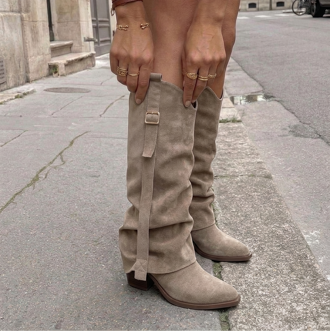 Pointed-Toe Knee-High Boots