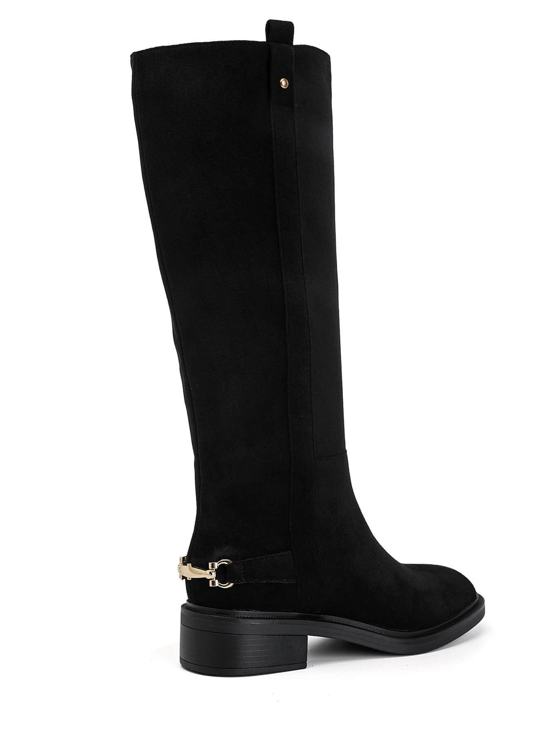 Mid-Calf Boots Featuring Metallic Edge Accents