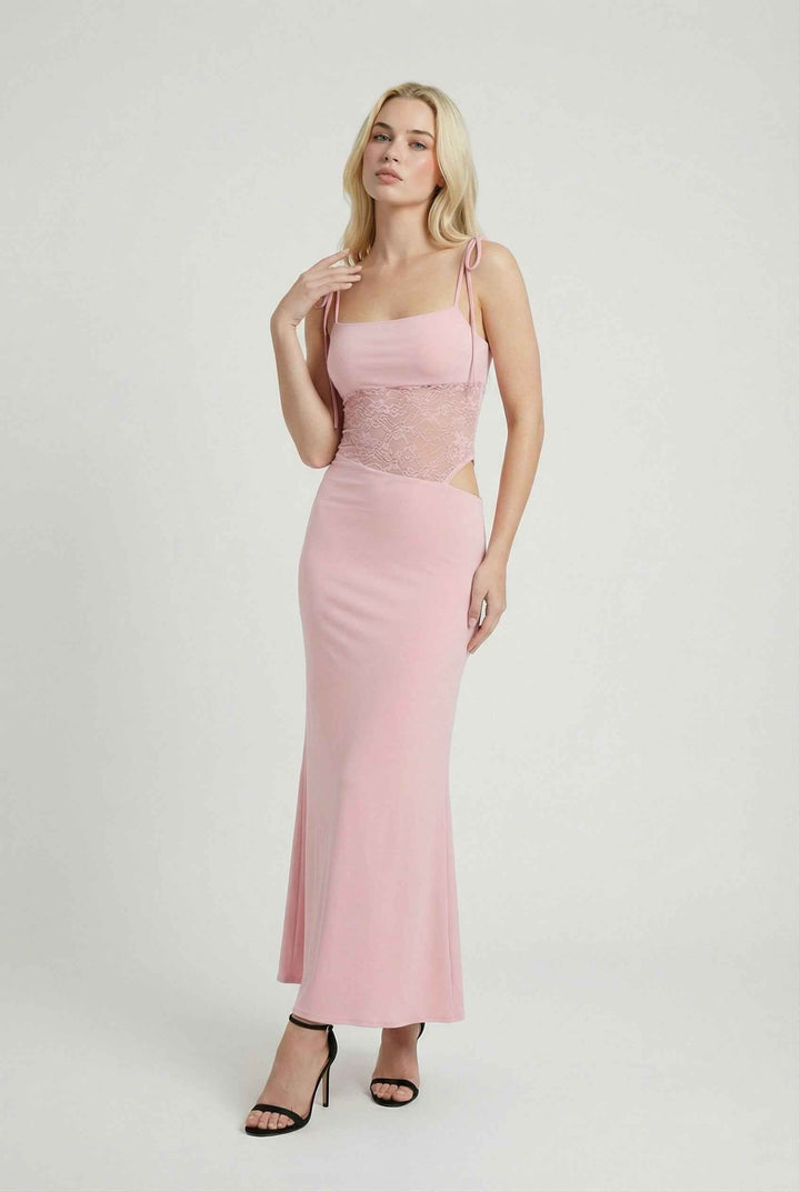 Nina | Sleeveless Pink Romantic Maxi Dress