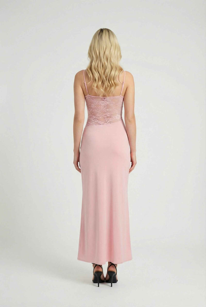Nina | Sleeveless Pink Romantic Maxi Dress