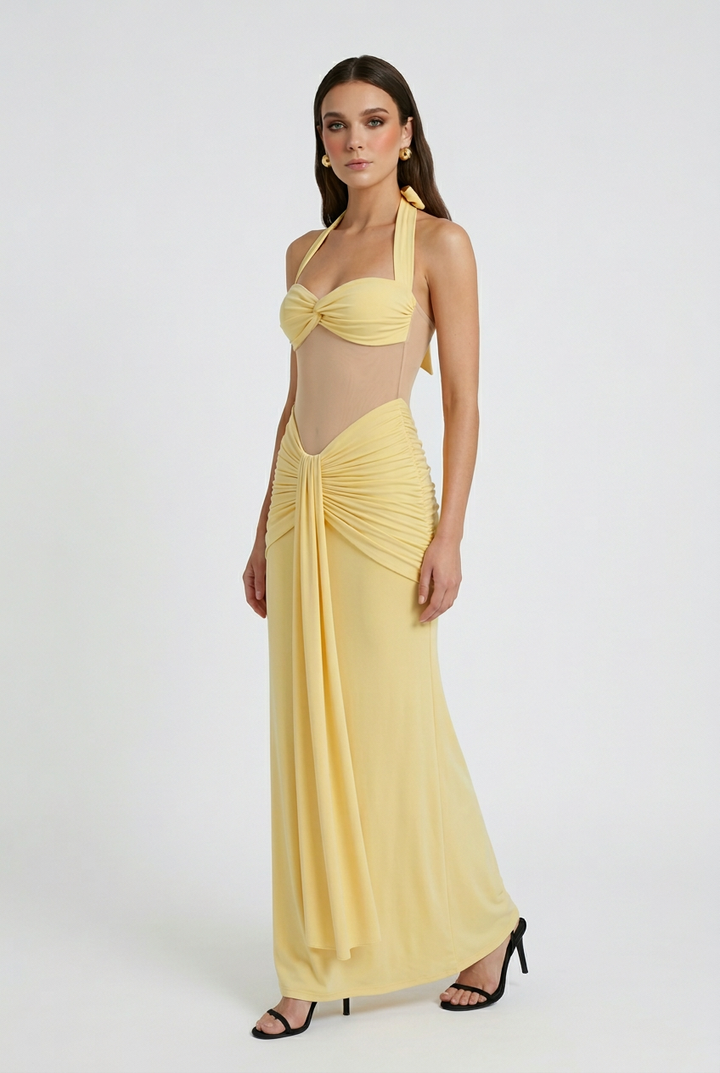 Galina | Ruffled Sleeve Maxi Dress