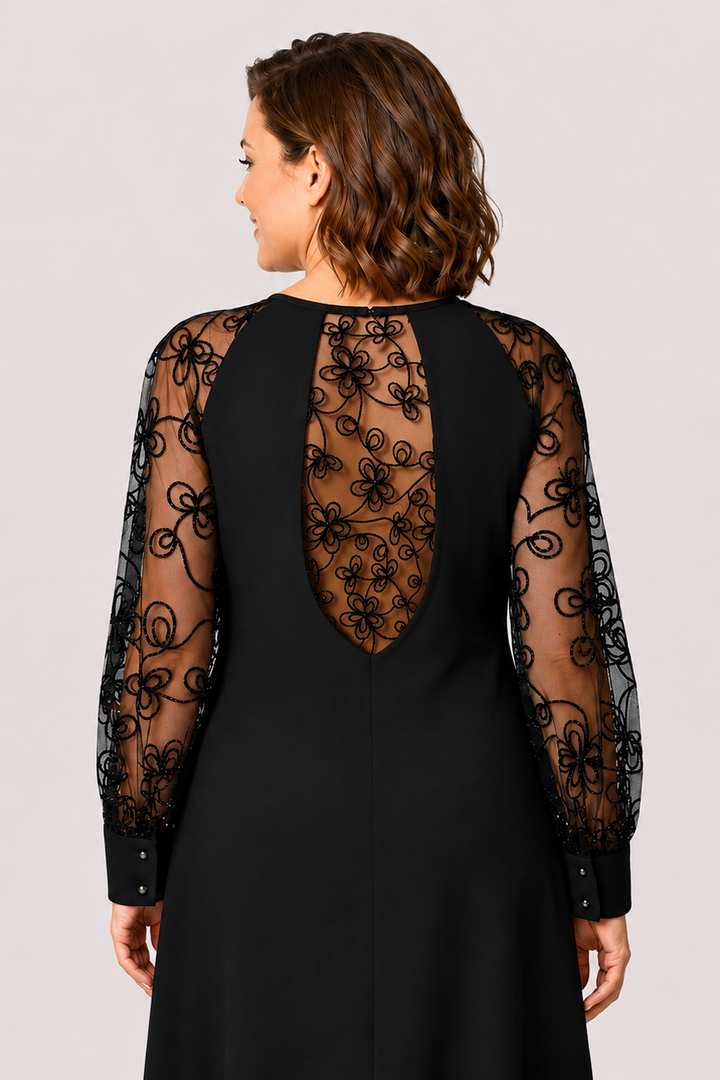 Rastislava | Chic Black Dress Featuring Graceful Sleeves