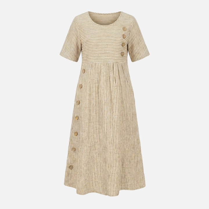 Carmen | Breezy Midi Dress Featuring Button Details