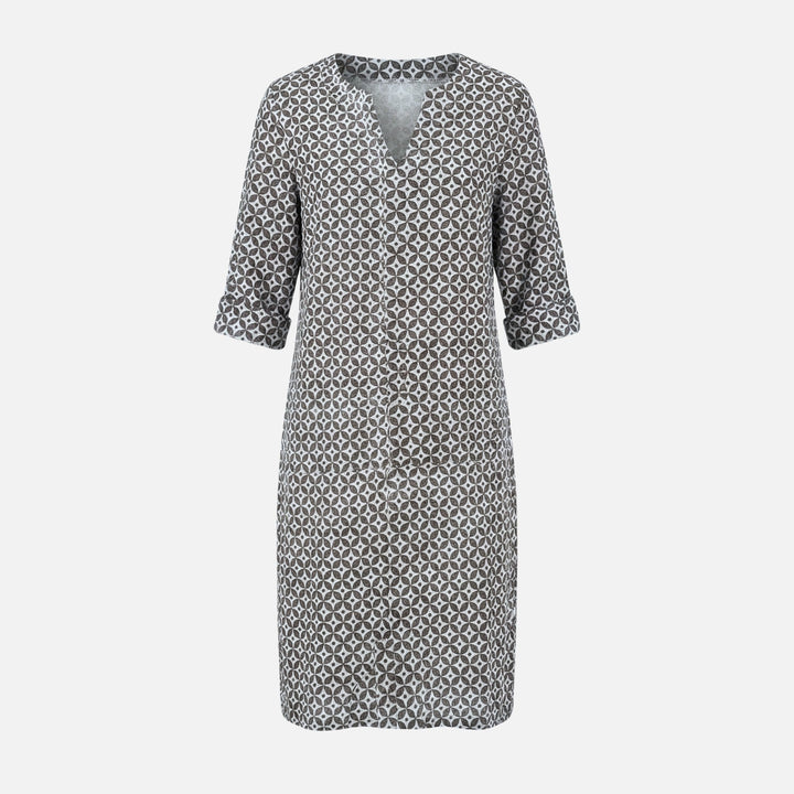 Ilona | Geometric Pattern Loose Midi Dress