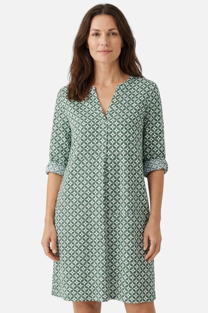 Ilona | Geometric Pattern Loose Midi Dress