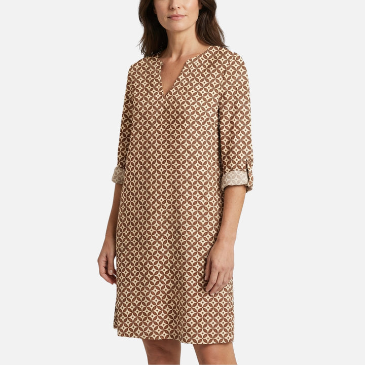 Ilona | Geometric Pattern Loose Midi Dress